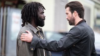 EMMETT SCANLAN as DI Kieran Shaw and JIMMY AKINGBOLA as DC Steve Bradshaw in The Tower season 3