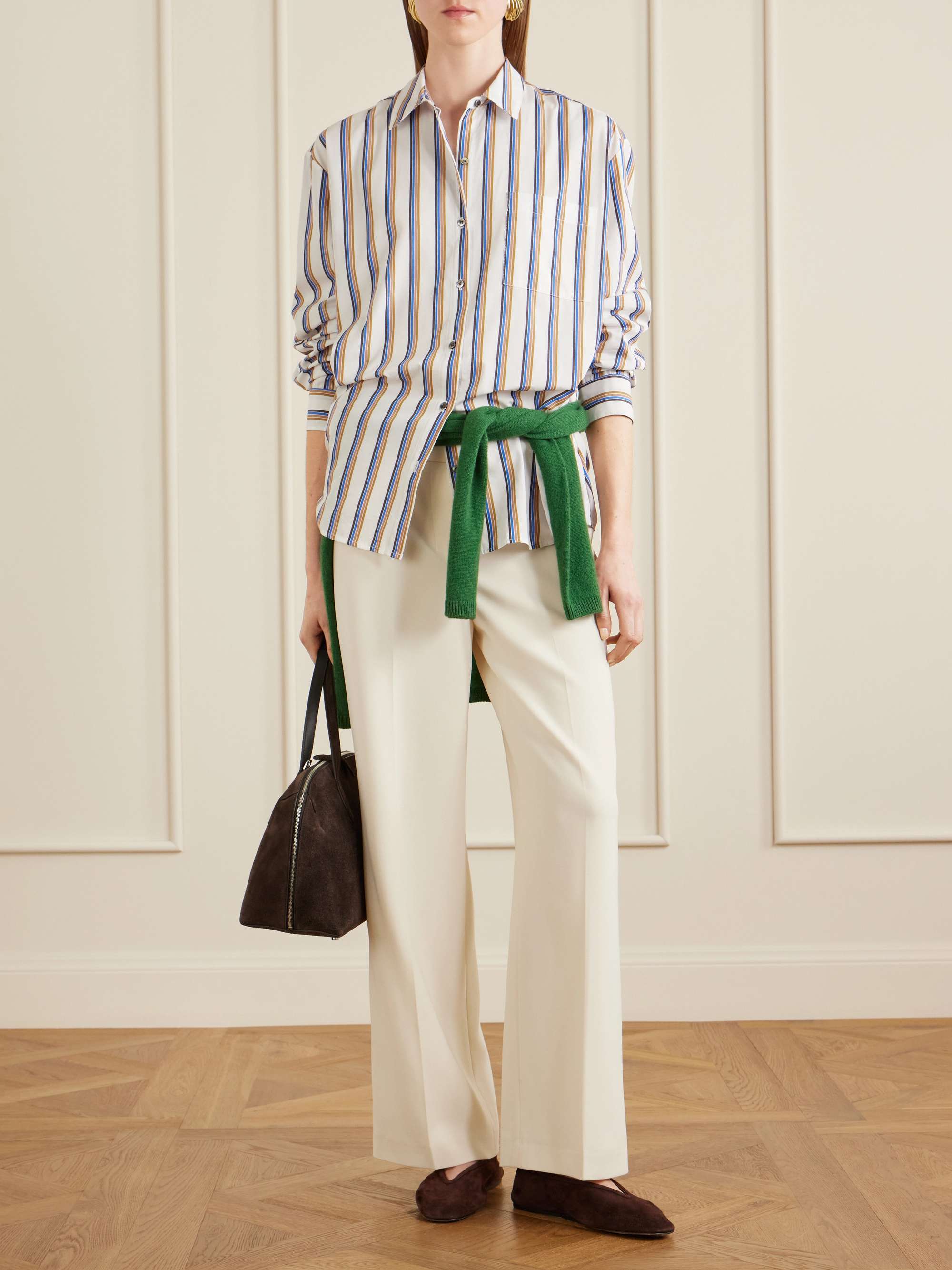 Yoshi Striped Cotton-Blend Poplin Shirt