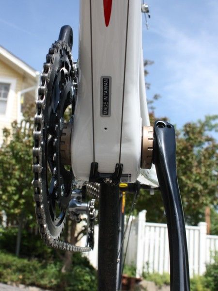 The down tube measures just shy of 68mm across nearly through its entire length.