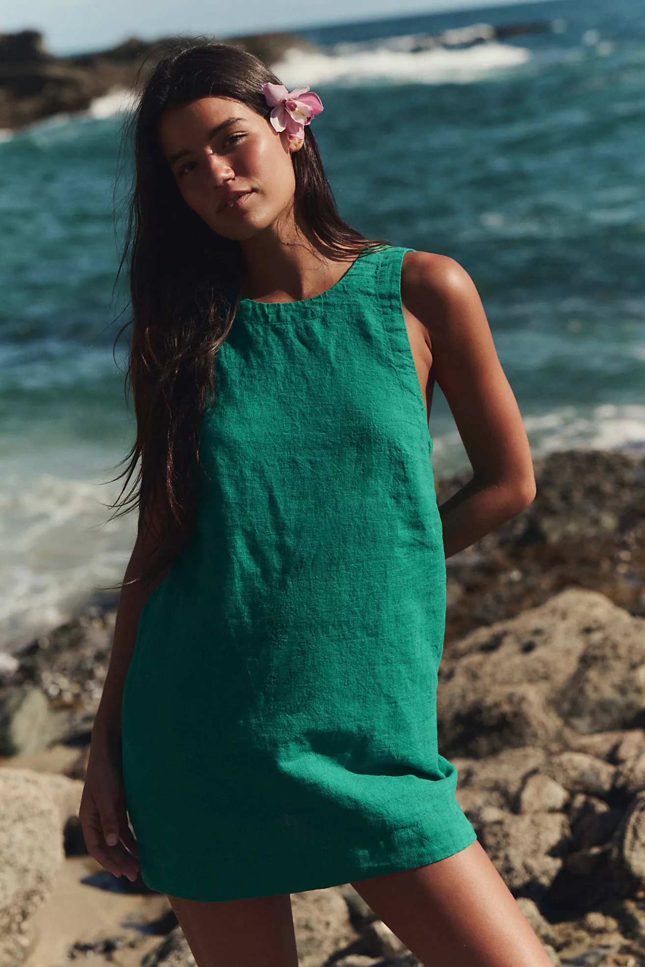 Full of Sunshine Cotton-Linen Mini Dress