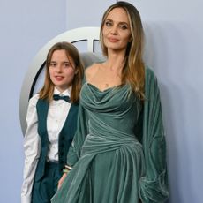 Angelina Jolie and her daughter Shiloh Jolie-Pitt arrive for the 77th Tony Awards at Lincoln Center in New York on June 16, 2024. 