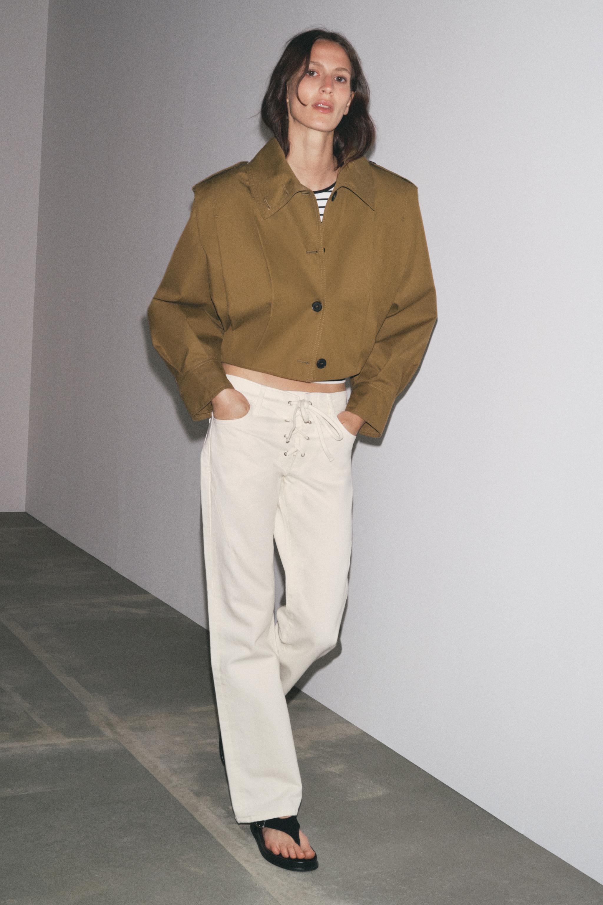 Zw Collection Flare Mid-Rise Jeans With Ties