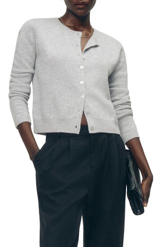 Clara Cashmere & Wool Crew Cardigan