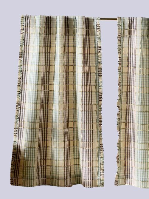 By Anthropologie Tucker Ruffle Edge Cotton Cafe Curtains, Set of 2
