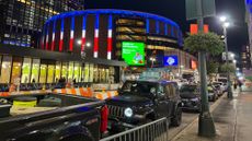 Madison Square Garden at night.