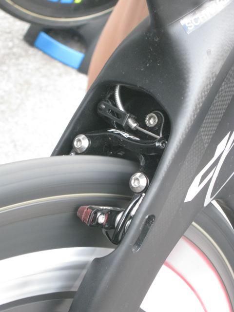 The rear stays wrap around the brake