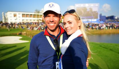 Paul Casey with his wife at the 2018 Ryder Cup