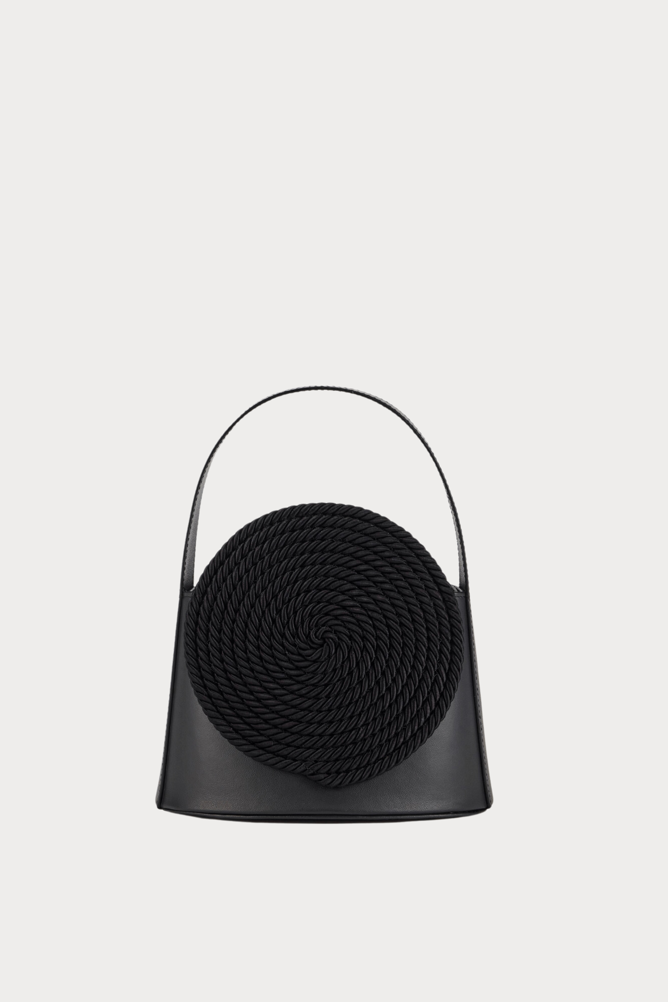 Black Leather Bag With Passementerie Detail