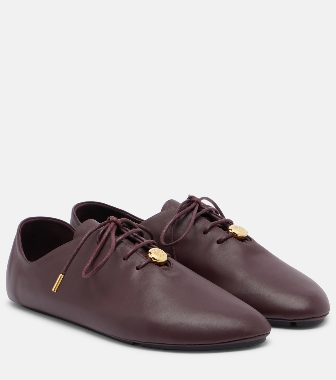 Pebble Soft Leather Sneakers in Burgundy - Loewe