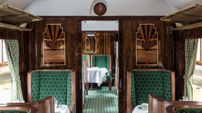 British Pullman train car designed by Wes Anderson