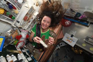 NASA astronaut Megan McArthur celebrated her 50th birthday while on the International Space Station on Aug. 30, 2021 with a party that was out of this world.
