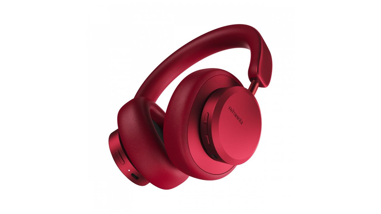 the urbanista miami wireless headphones in bright red