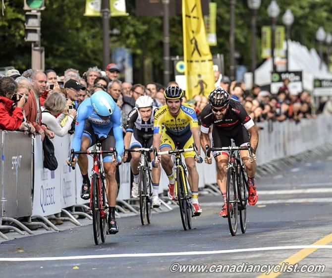 Qualifying heat - Steele von Hoff (Garmin-Sharp) wins, Geoffry Dussault (Canada) 2nd