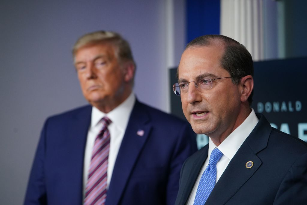 Trump and former HHS Secretary Alex Azar