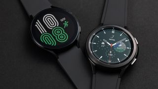The Samsung Galaxy Watch 4 and the Samsung Galaxy Watch 4 Classic in black