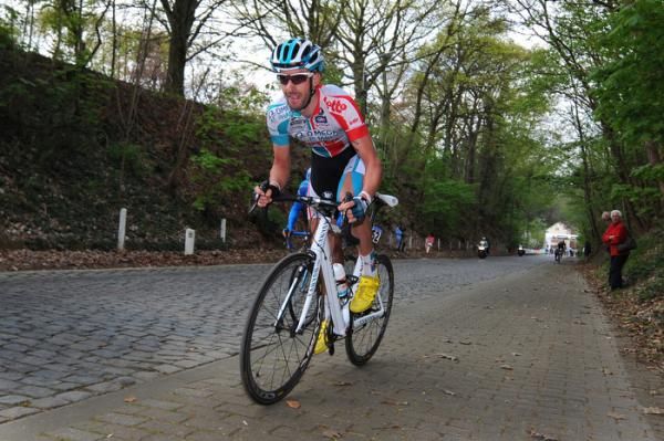 Kenny De Haes (Omega Pharma-Lotto) was part of a lead group that was caught