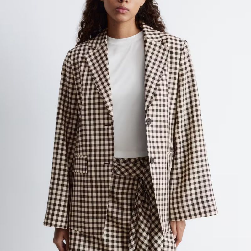 &amp;amp; Other Stories checkered blazer on model 
