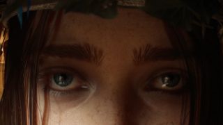 A close-up of a woman's eyes in The Witcher 4