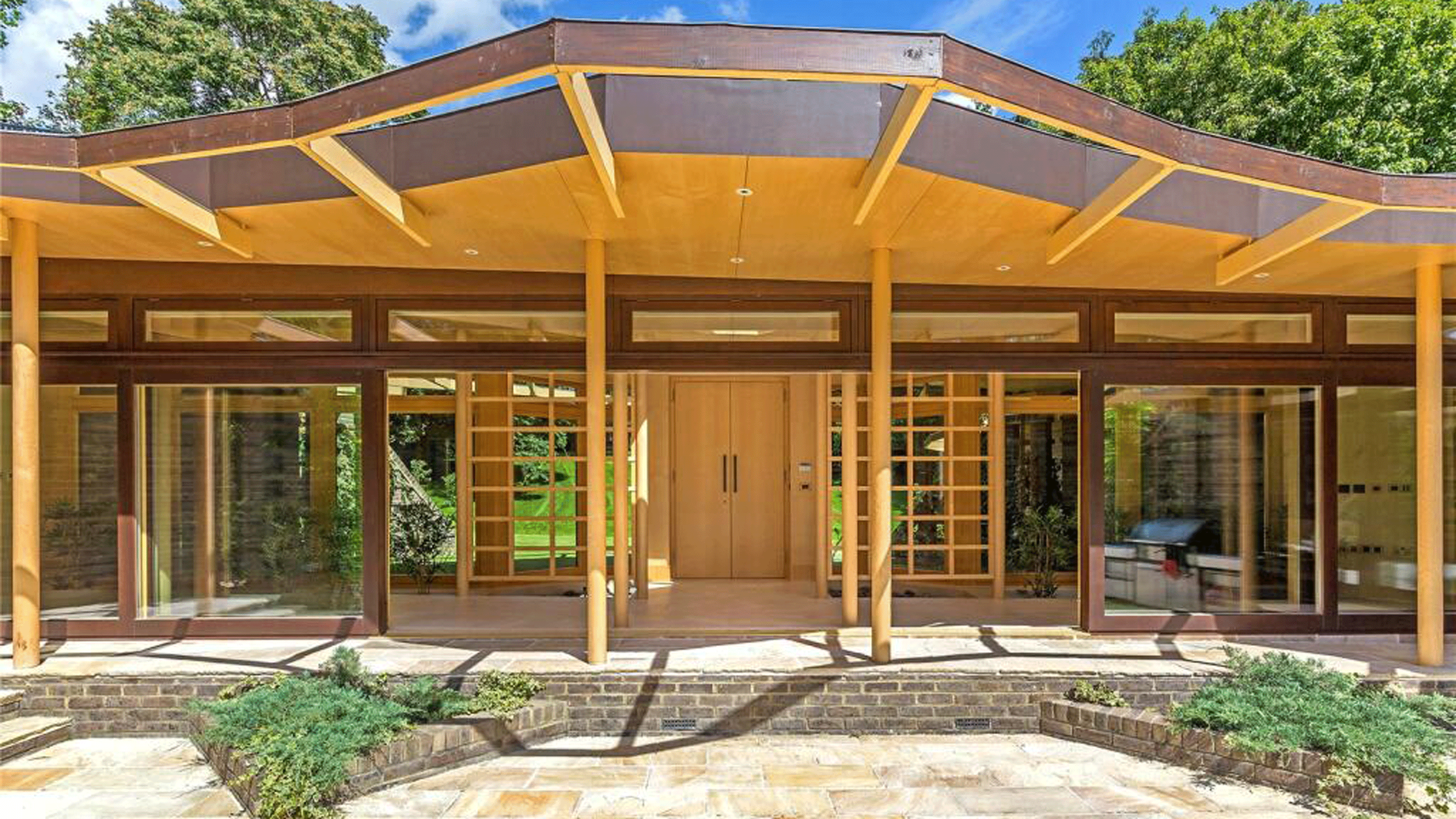 wooden front of house