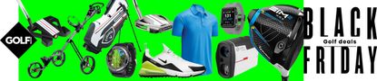 Black Friday banner pictured with products on sale, Black Friday Golf Deals