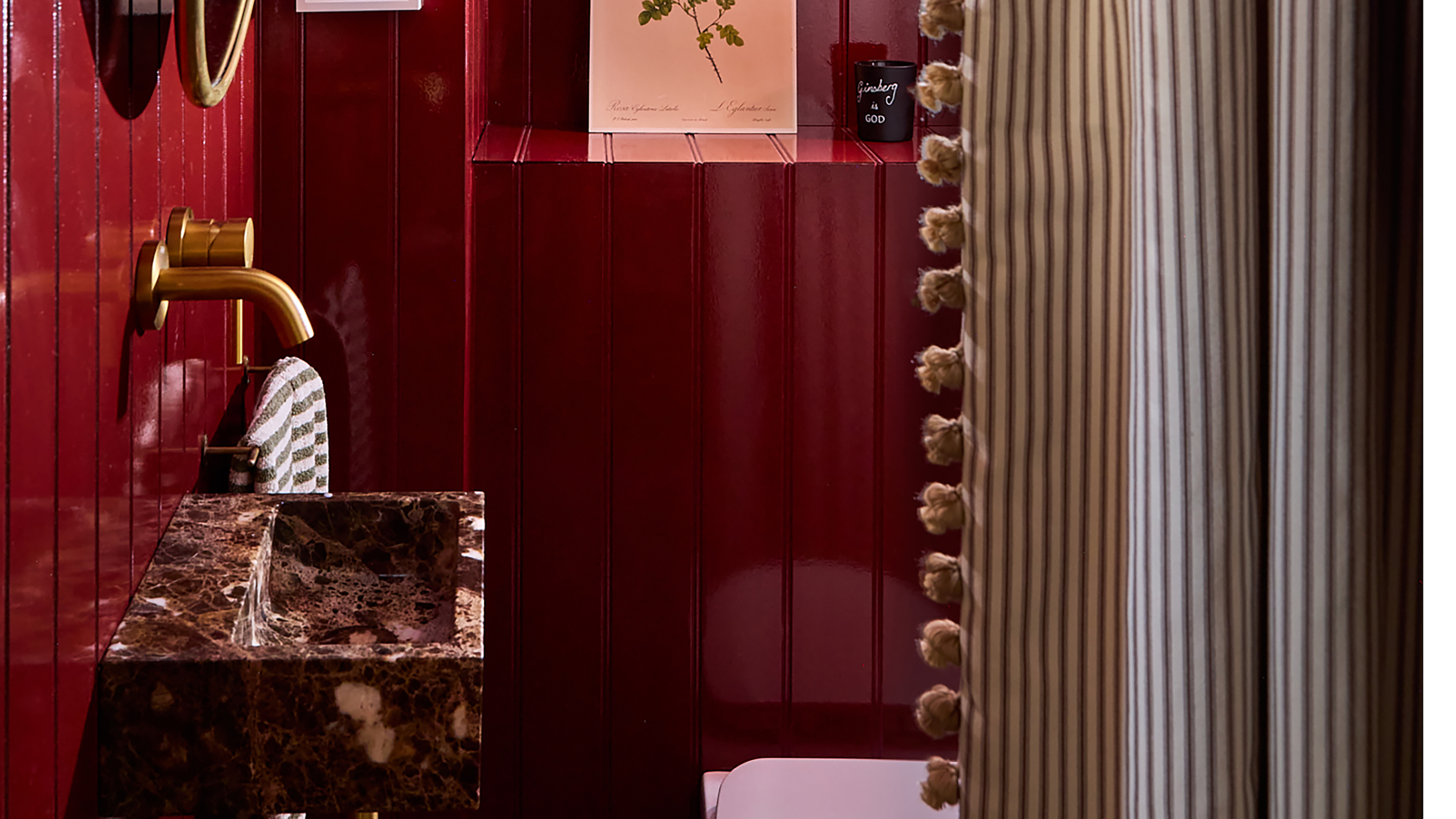 Laura Stephens red bathroom