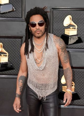 Lenny Kravitz attending the Grammy Awards in 2022