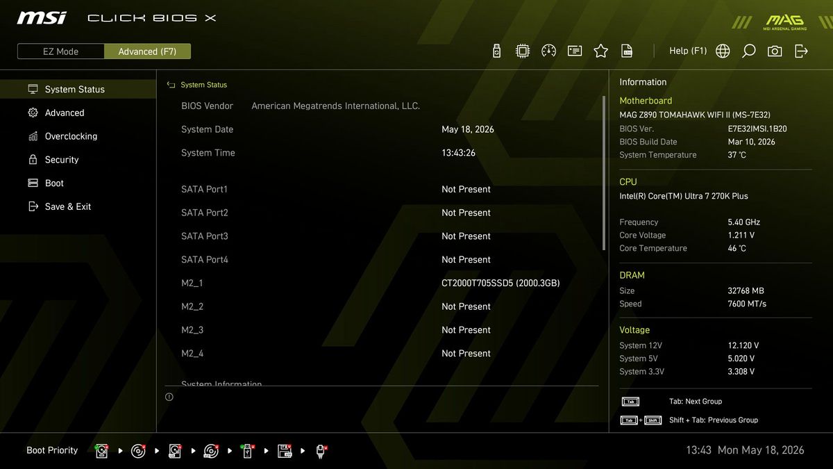 MSI MAG Z890 Tomahawk Wifi II
