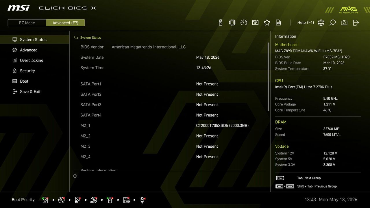 MSI MAG Z890 Tomahawk Wifi II