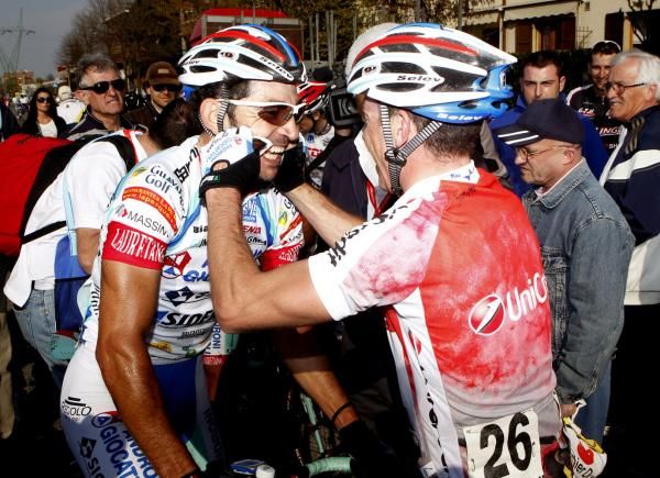 Rodriguez and Sella celebrate