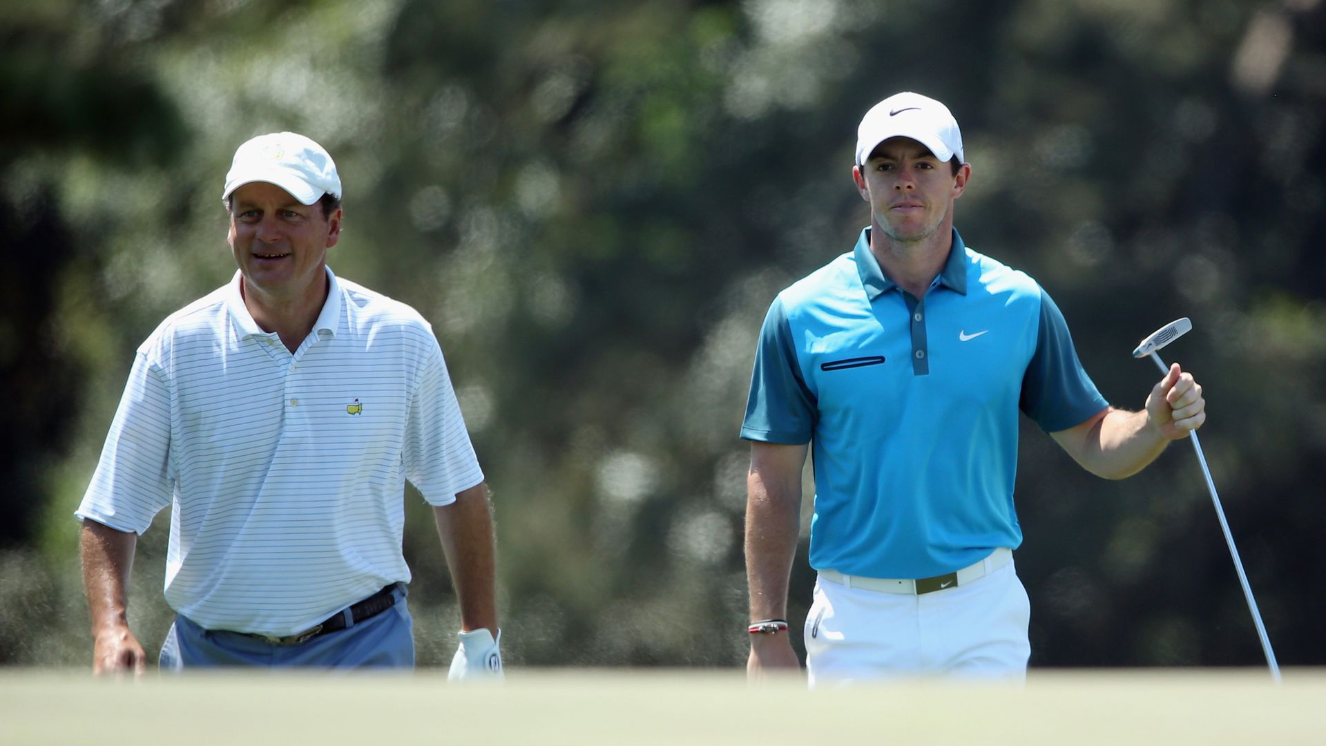 Jeff Knox and Rory McIlroy at the 2014 Masters