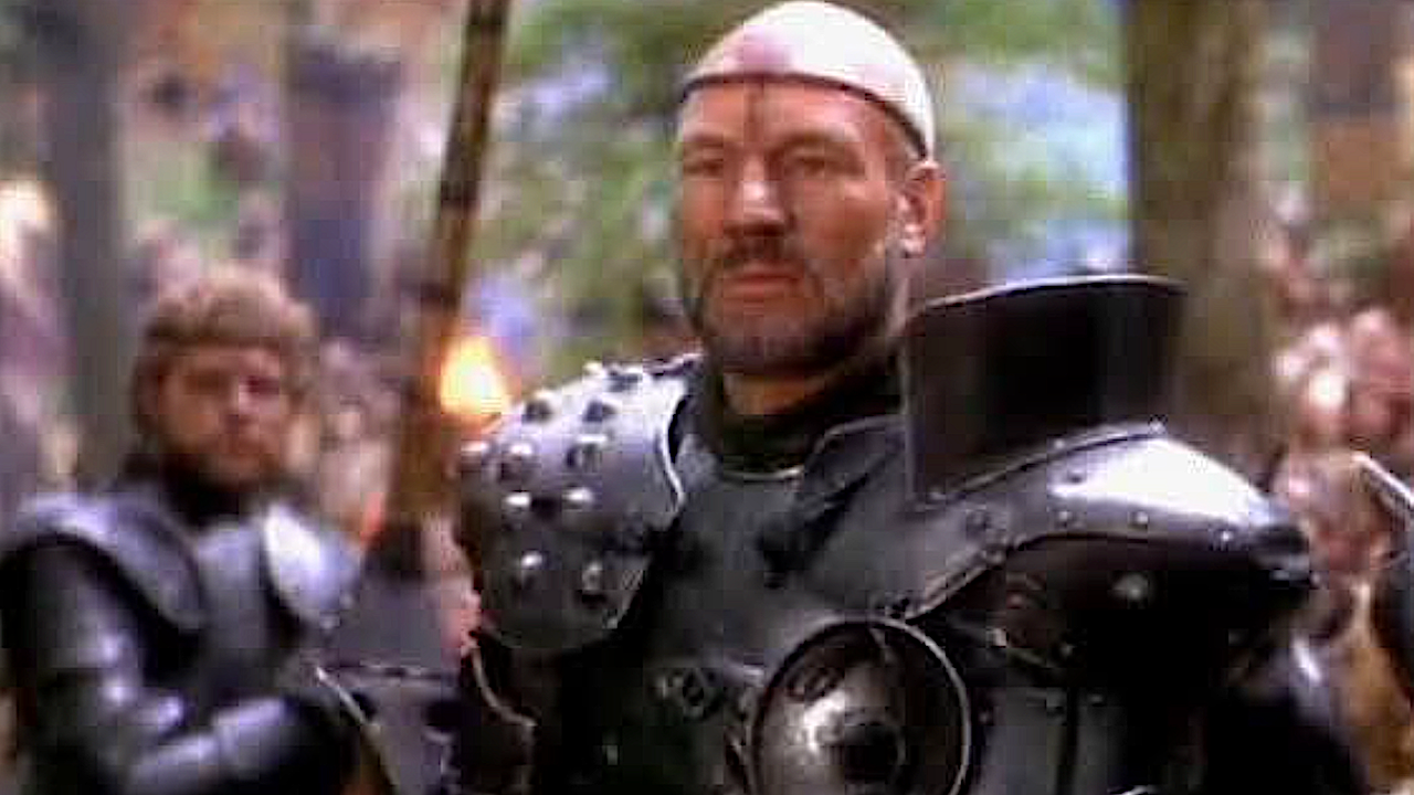 a medieval knight in armor in a fantasy film