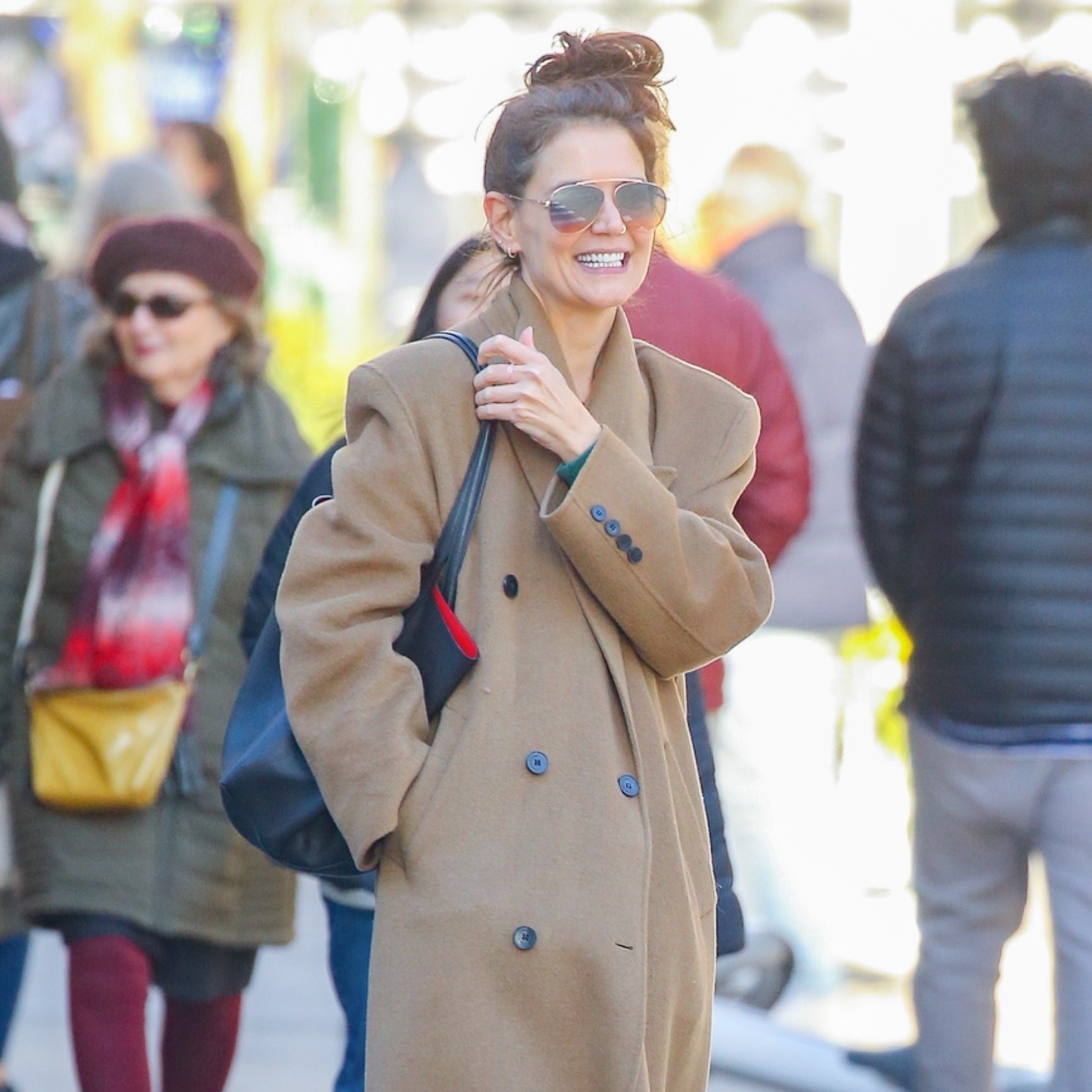 Katie Holmes Wearing Sweatpants With a Blazer Is Your New Favorite