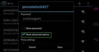 wifi settings show advanced