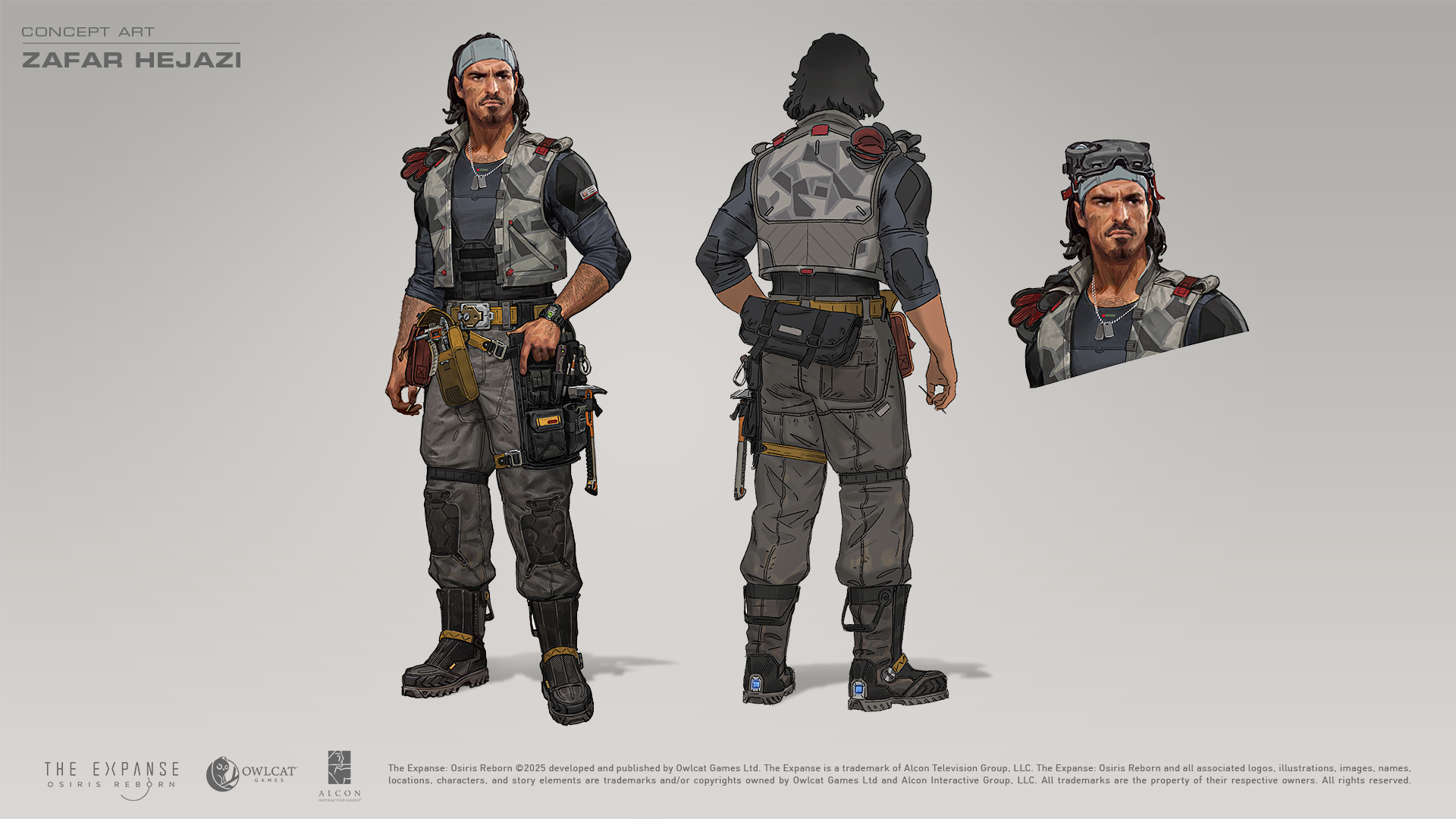 Concept art of Zafar, a companion in The Expanse: Osiris Reborn. 