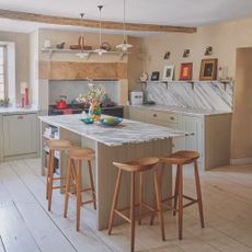 Classic shaker kitchen with island and marble worktops