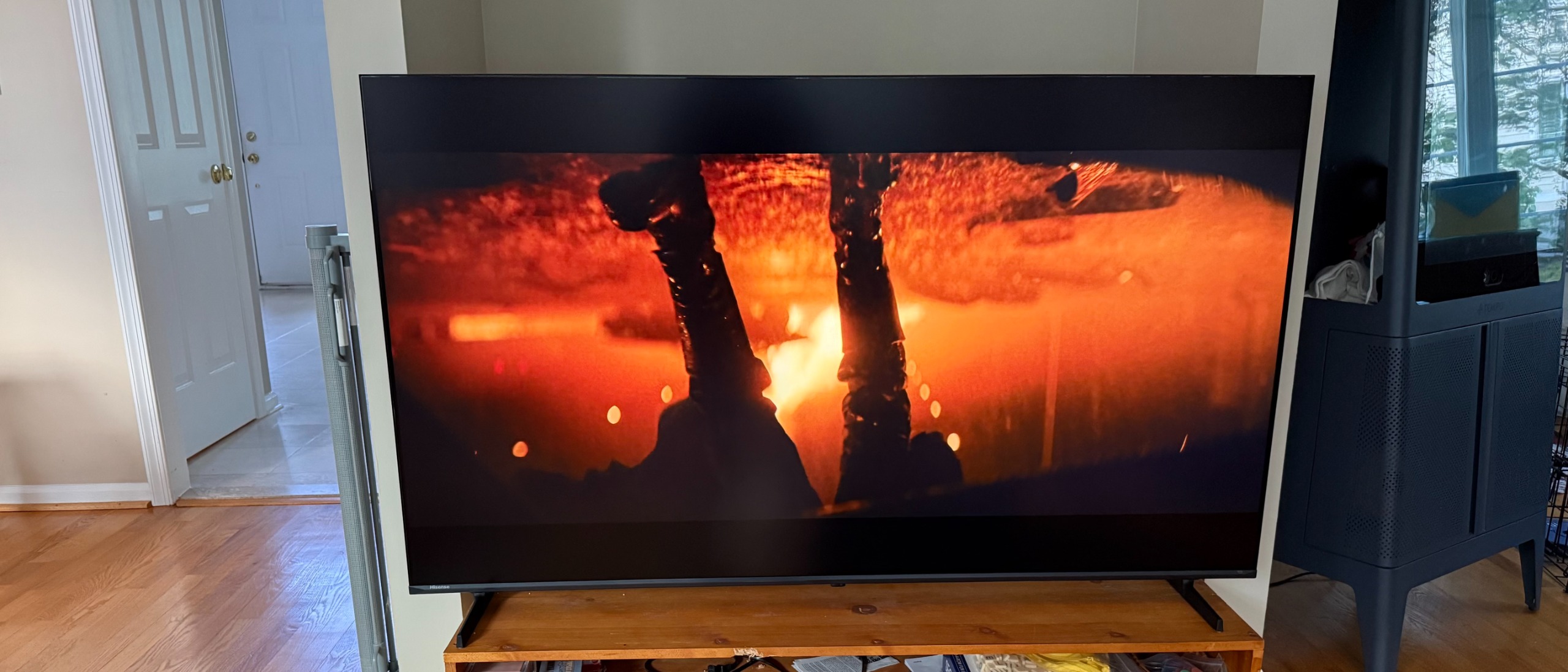 The Hisense U6SF Pro showing shadow in a scene from The Batman
