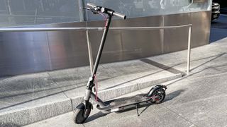 Hiboy S2 scooter parked on sidewalk