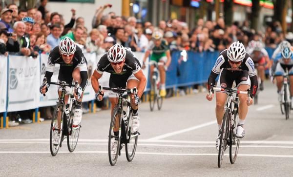 The sprint to the line with Cameron MacKinnon (H&amp;R Block) taking the win.