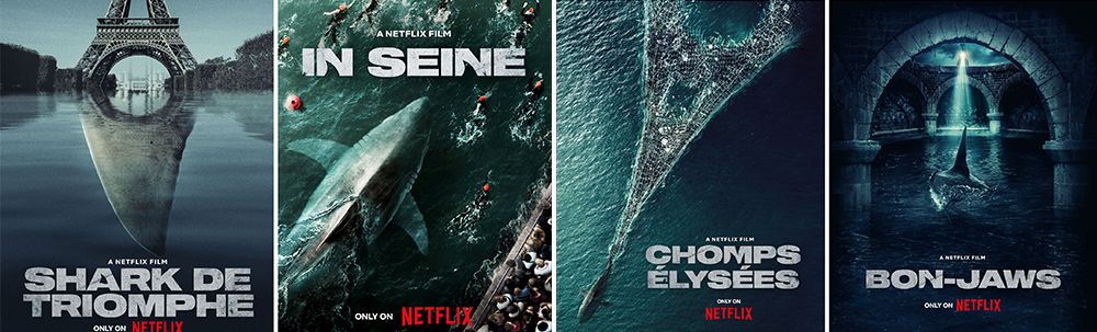 Netflix Under Paris joke posters featuring alternative titles