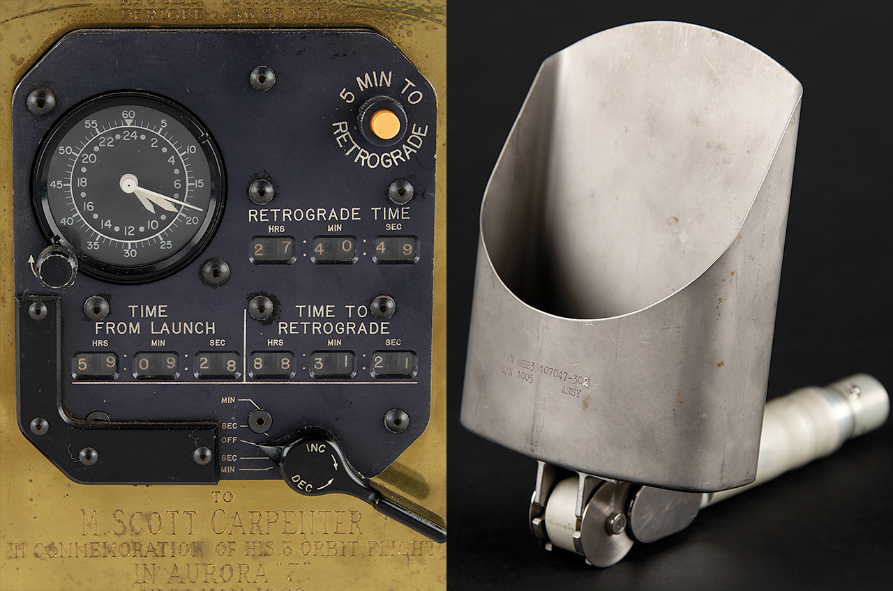 Here’s the (moon) scoop: Mercury 7-flown clock, Apollo lunar shovel up for auction Space