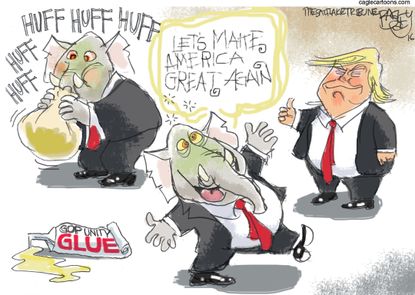 Political Cartoon U.S. GOP Trump 2016