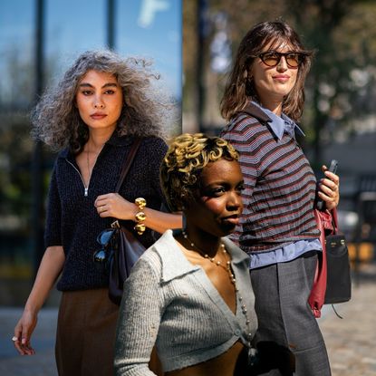 a collage of three women with stylish outfits and glamorous hair and makeup