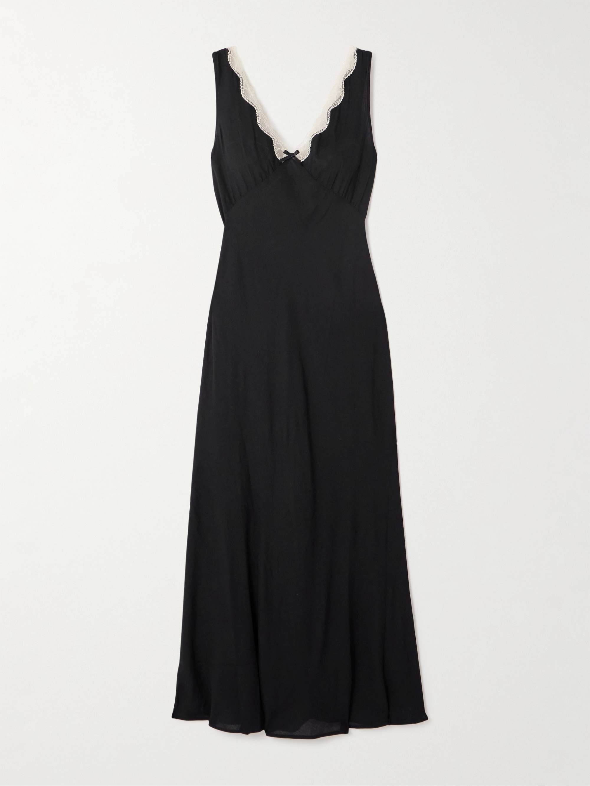 Sandrine Lace-Trimmed Voile Midi Dress