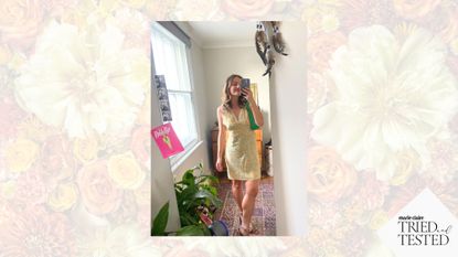 Buying nothing new: Ally Head in a vintage Rixo dress from Vestiare Collective