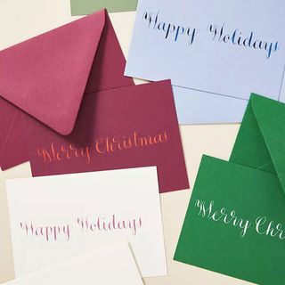 Colorful calligraphy style christmas cards