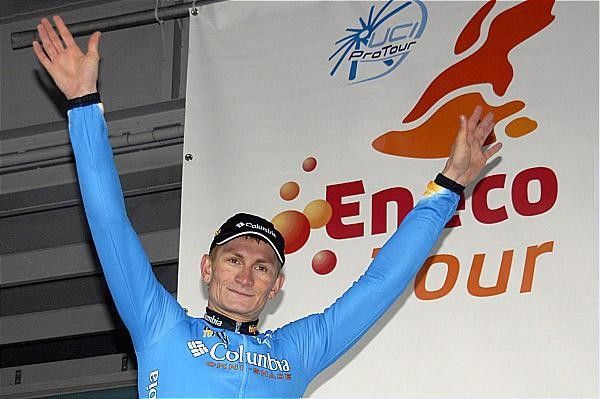Greipel had to wait for the photo but then was a happy podium man.