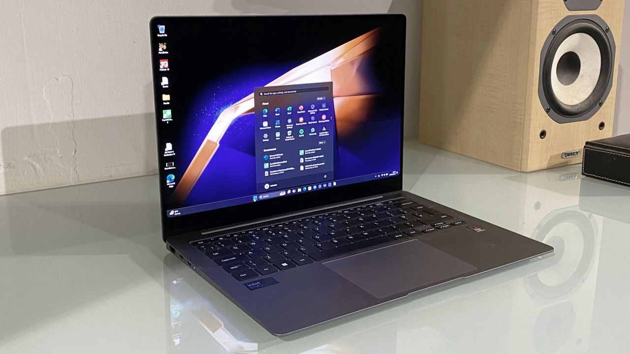 Samsung Galaxy Book4 Pro in use on a desk showing the screen