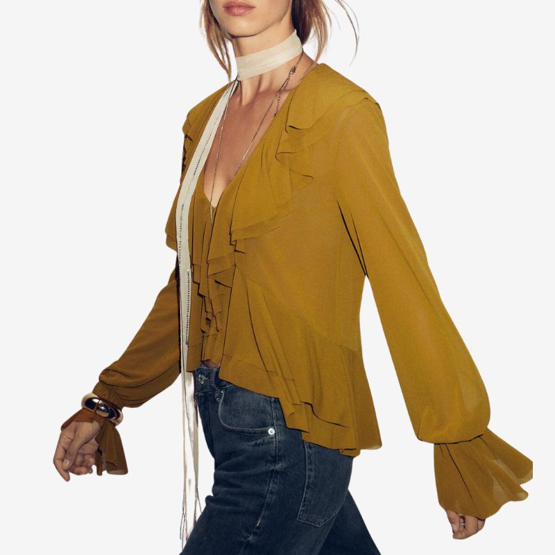 Image of mustard yellow blouse