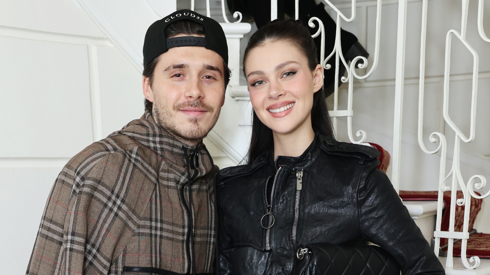 Brooklyn Beckham and Nicola Peltz attend the after-party for the Burberry Winter 2025 show during London Fashion Week 