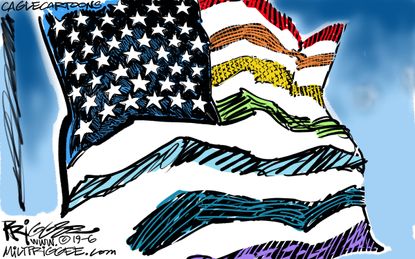 Political Cartoon U.S. Rainbow Flag Equality LGBTQ Rights